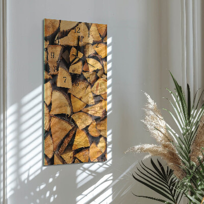 Horloge verticale en verre Bois
