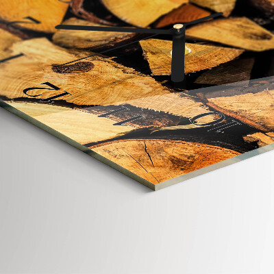 Horloge verticale en verre Bois