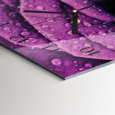 Horloge verticale en verre Rose