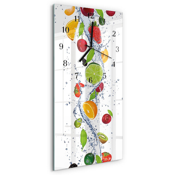 Horloge verticale en verre Fruit