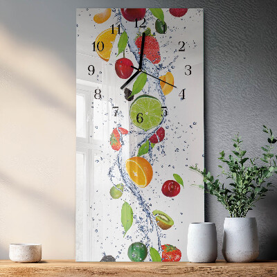 Horloge verticale en verre Fruit