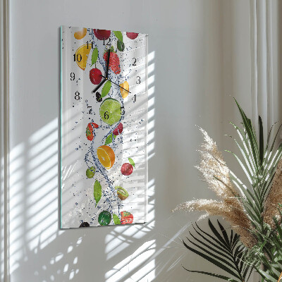 Horloge verticale en verre Fruit