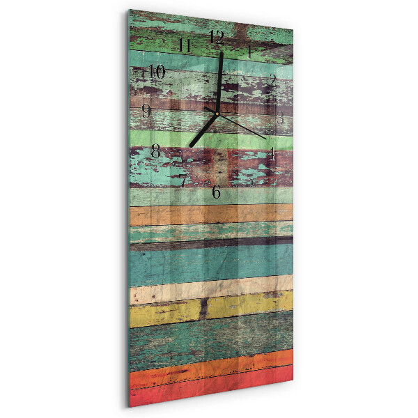 Horloge verticale en verre Bois