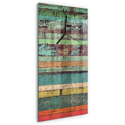 Horloge verticale en verre Bois