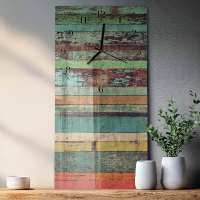 Horloge verticale en verre Bois