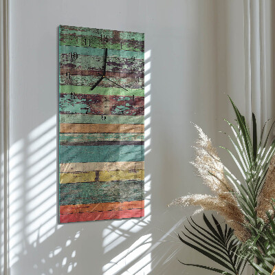 Horloge verticale en verre Bois