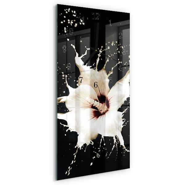 Horloge verticale en verre Fleur
