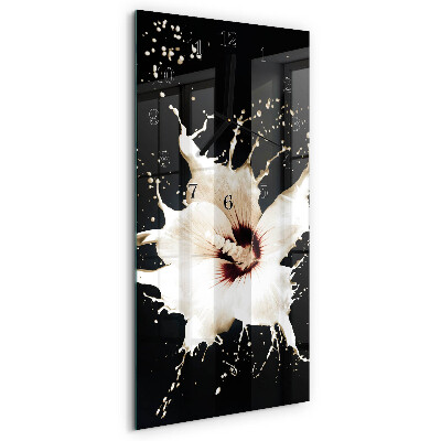Horloge verticale en verre Fleur