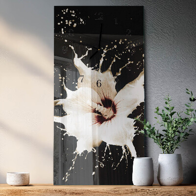 Horloge verticale en verre Fleur