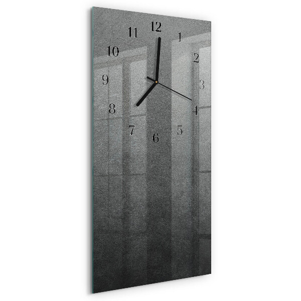 Horloge verticale en verre Mur de marbre
