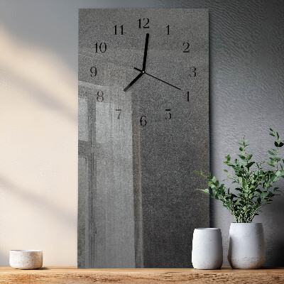 Horloge verticale en verre Mur de marbre