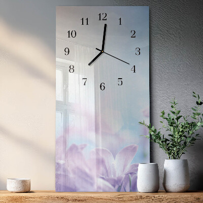 Horloge verticale en verre Violet