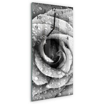 Horloge verticale en verre Rose