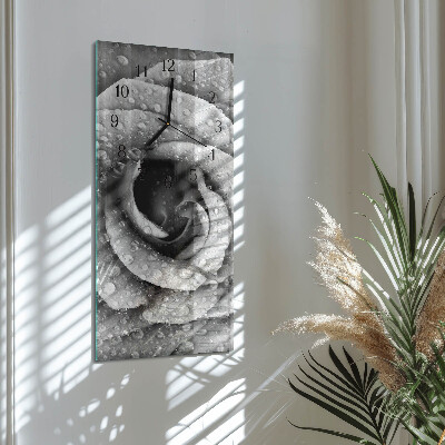 Horloge verticale en verre Rose
