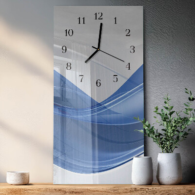 Horloge verticale en verre Lignes abstraites