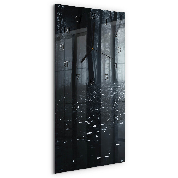 Horloge verticale en verre Forêt