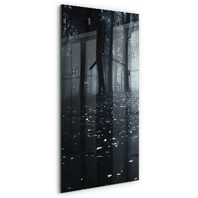 Horloge verticale en verre Forêt