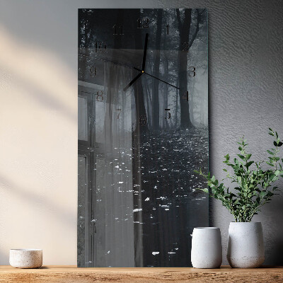 Horloge verticale en verre Forêt