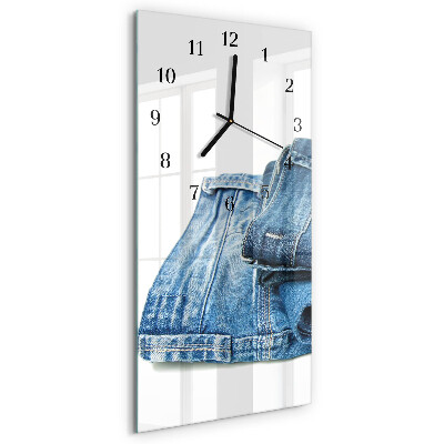 Horloge verticale en verre Jeans