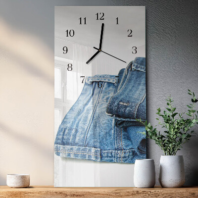 Horloge verticale en verre Jeans