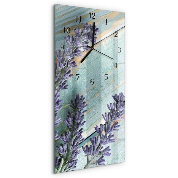 Horloge verticale en verre Lavande