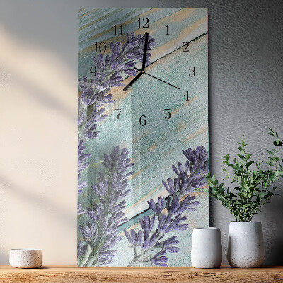 Horloge verticale en verre Lavande