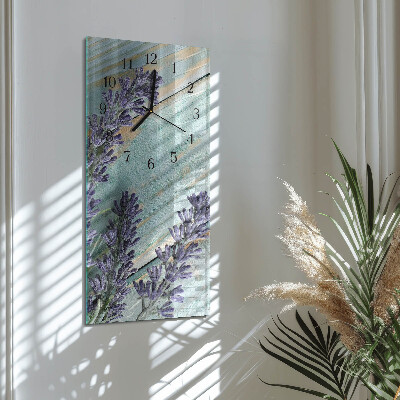 Horloge verticale en verre Lavande