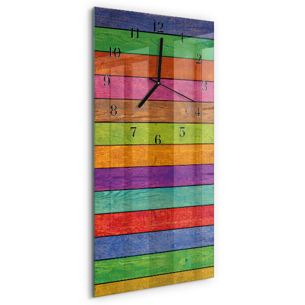 Horloge verticale en verre Rayures