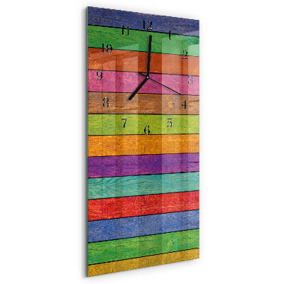 Horloge verticale en verre Rayures