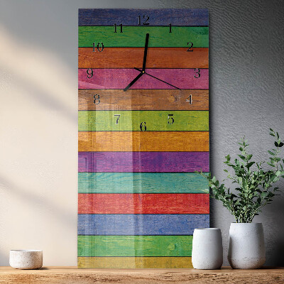 Horloge verticale en verre Rayures