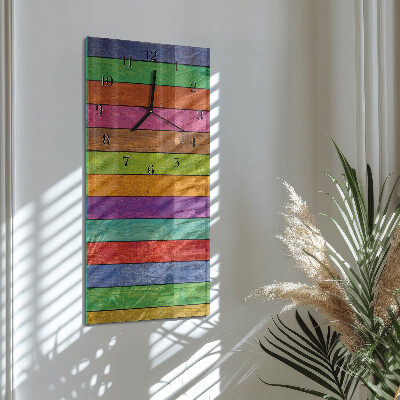 Horloge verticale en verre Rayures