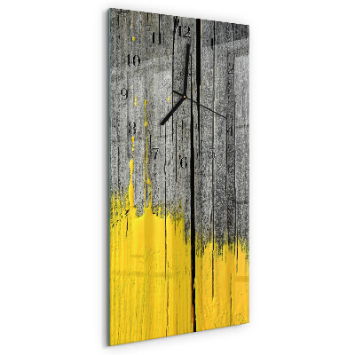 Horloge verticale en verre Planche en bois