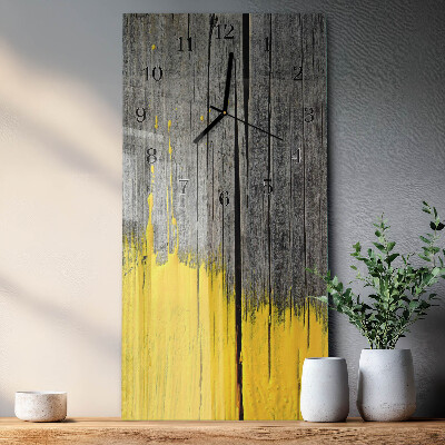 Horloge verticale en verre Planche en bois