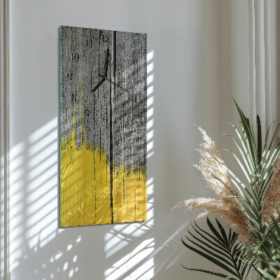 Horloge verticale en verre Planche en bois