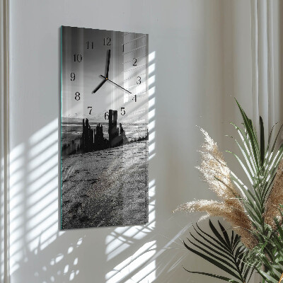Horloge verticale en verre Plage
