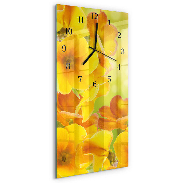 Horloge verticale en verre Fleurs