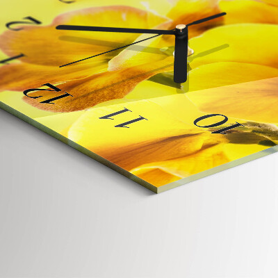 Horloge verticale en verre Fleurs