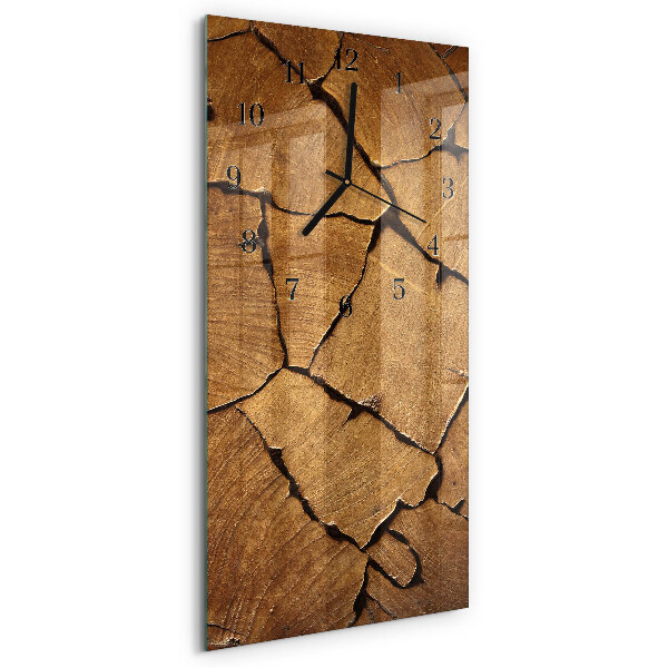 Horloge verticale en verre Motif en bois