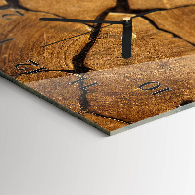 Horloge verticale en verre Motif en bois