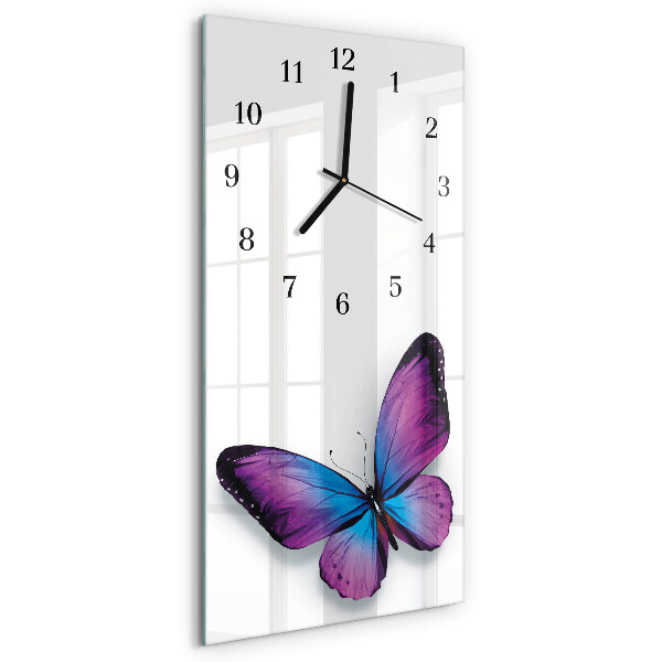 Horloge verticale en verre Papillons