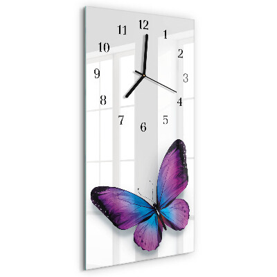 Horloge verticale en verre Papillons