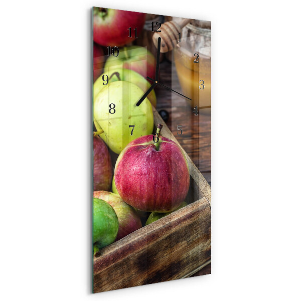 Horloge verticale en verre Pomme