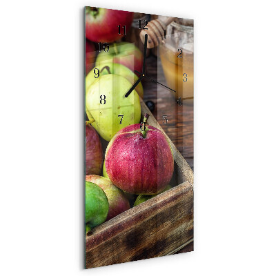 Horloge verticale en verre Pomme