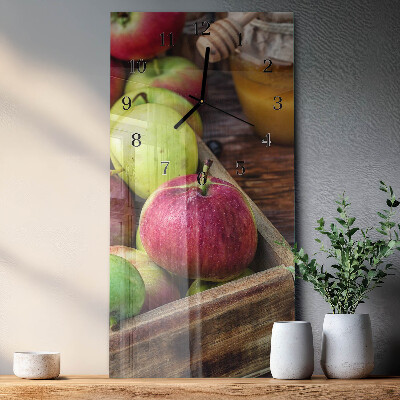 Horloge verticale en verre Pomme