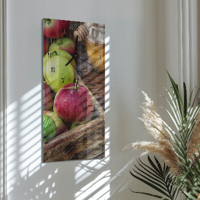 Horloge verticale en verre Pomme