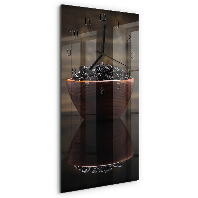 Horloge verticale en verre Mûres