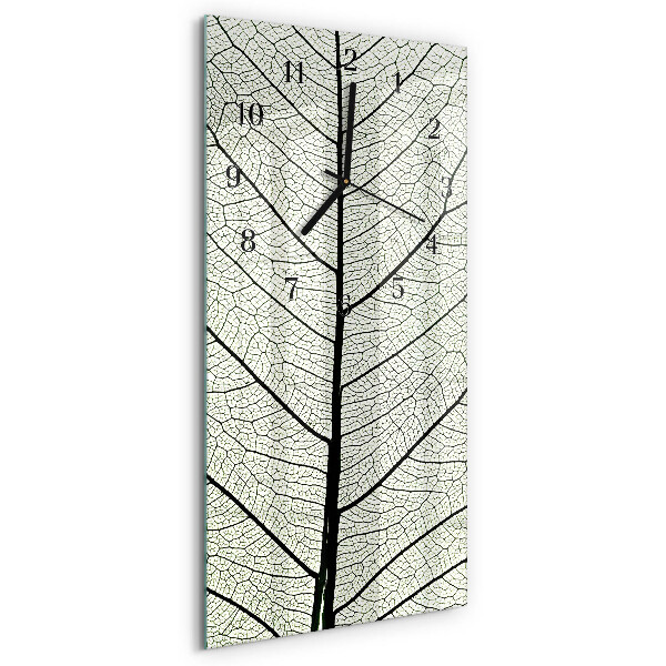 Horloge verticale en verre Feuille