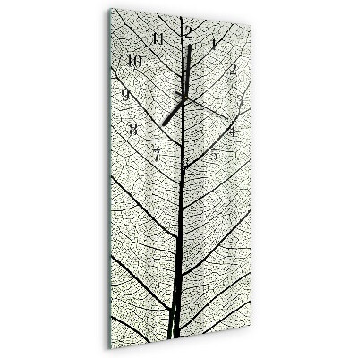 Horloge verticale en verre Feuille