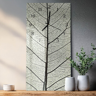 Horloge verticale en verre Feuille