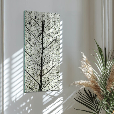 Horloge verticale en verre Feuille